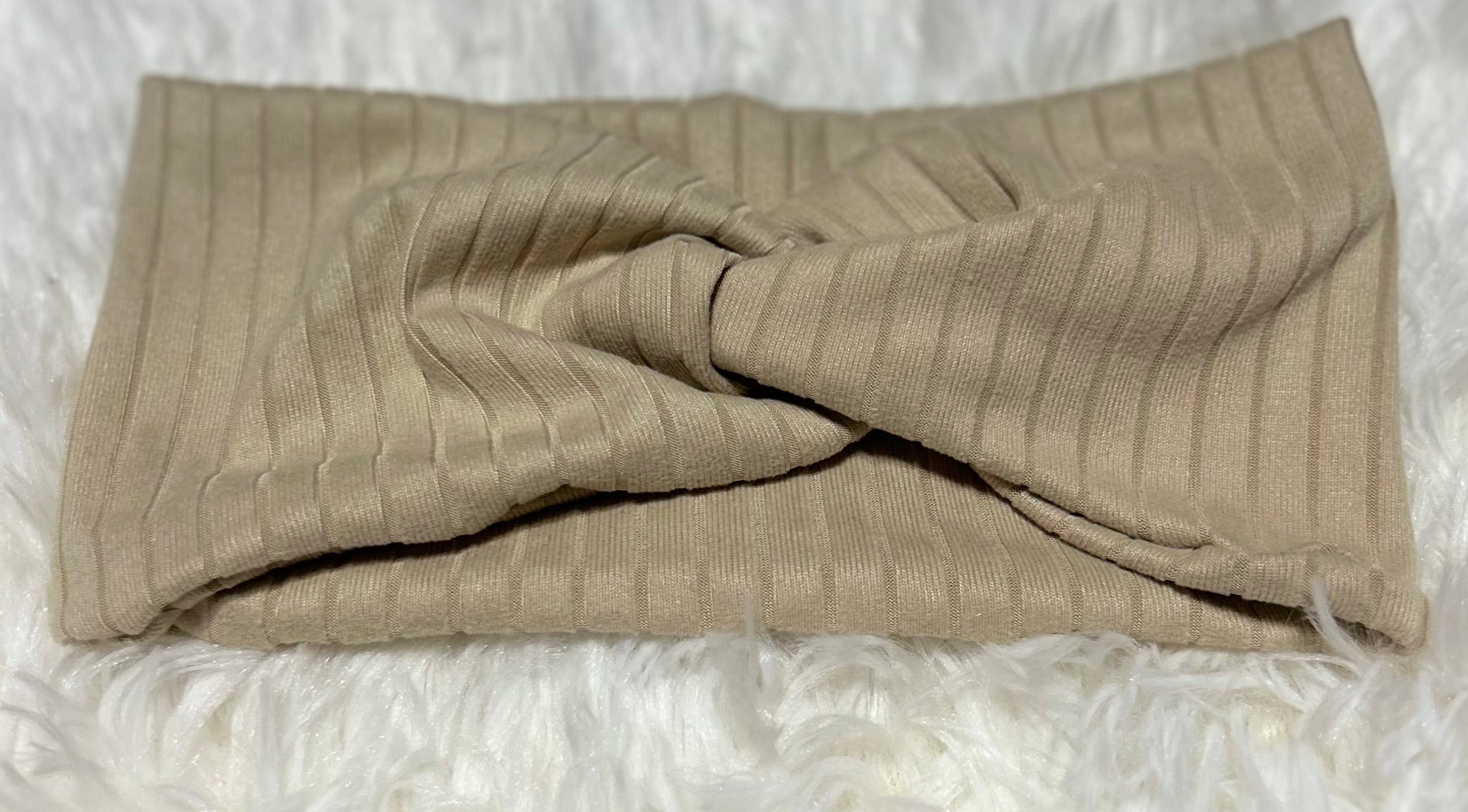 Light Tan 8x2 Rib Headband