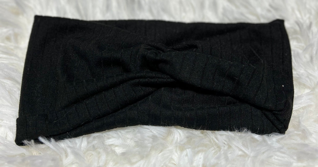 Black 8x2 Rib Headband