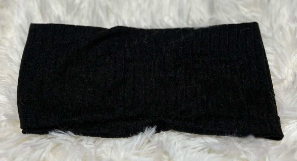 Black 8x2 Rib Headband