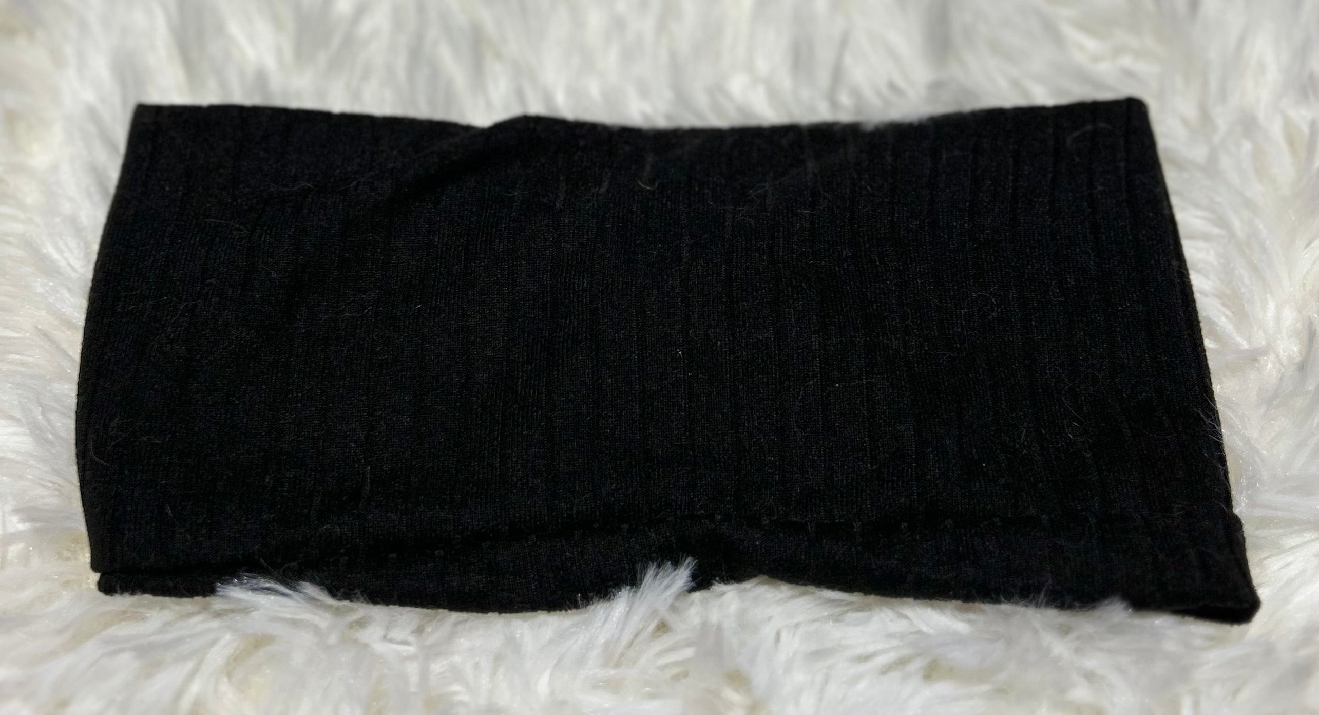 Black 8x2 Rib Headband