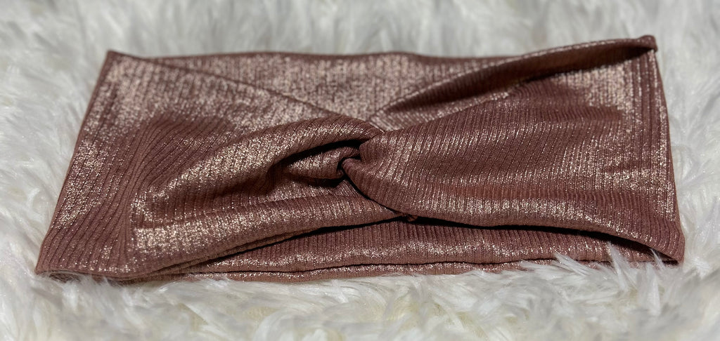 Rose Glitter 4x2 Rib Headband