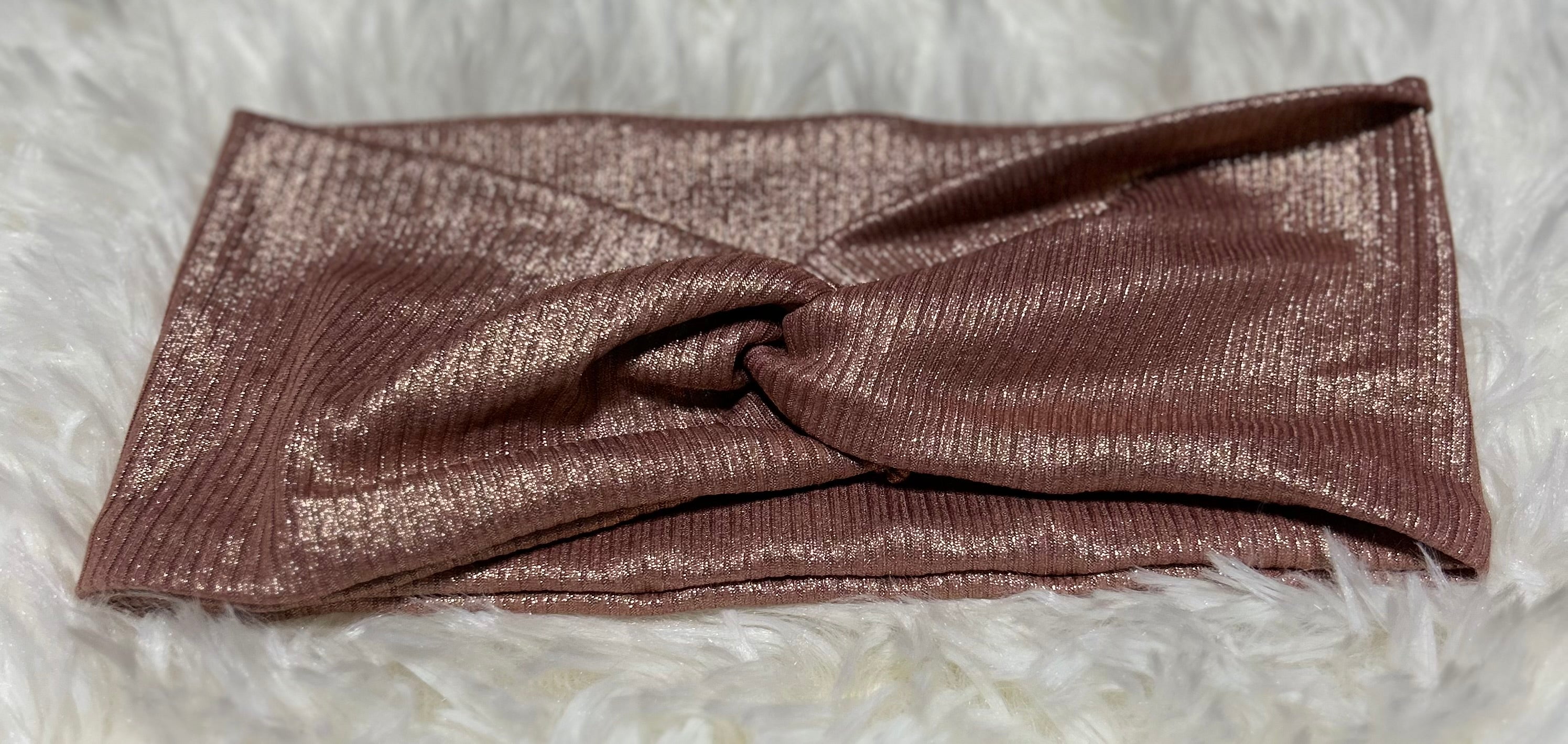 Rose Glitter 4x2 Rib Headband
