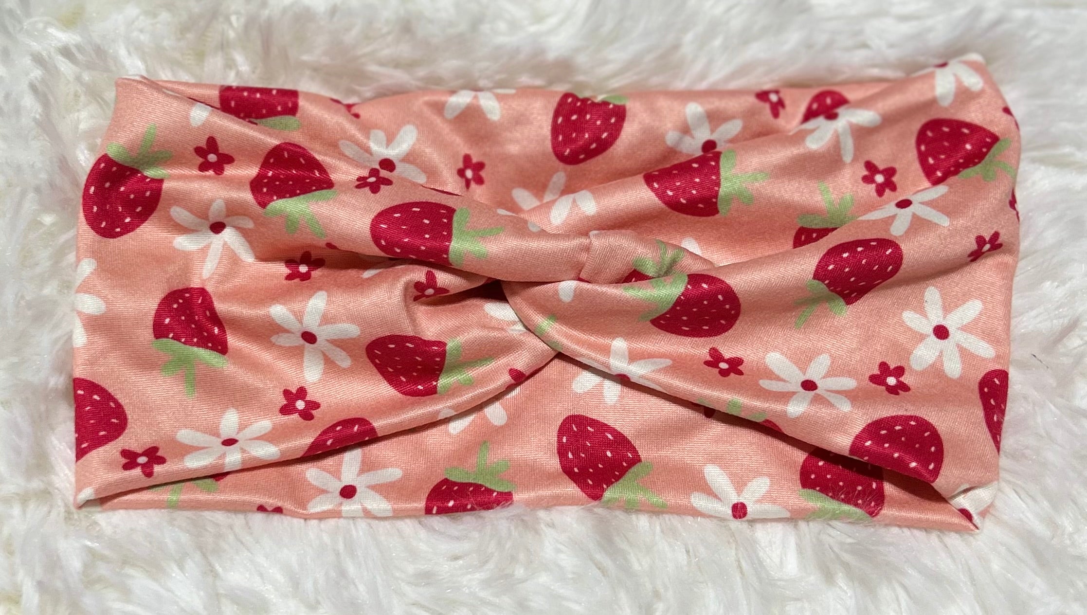 Strawberries with Flowers Headband