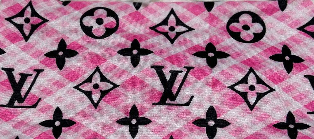 Pink Plaid LV Headband