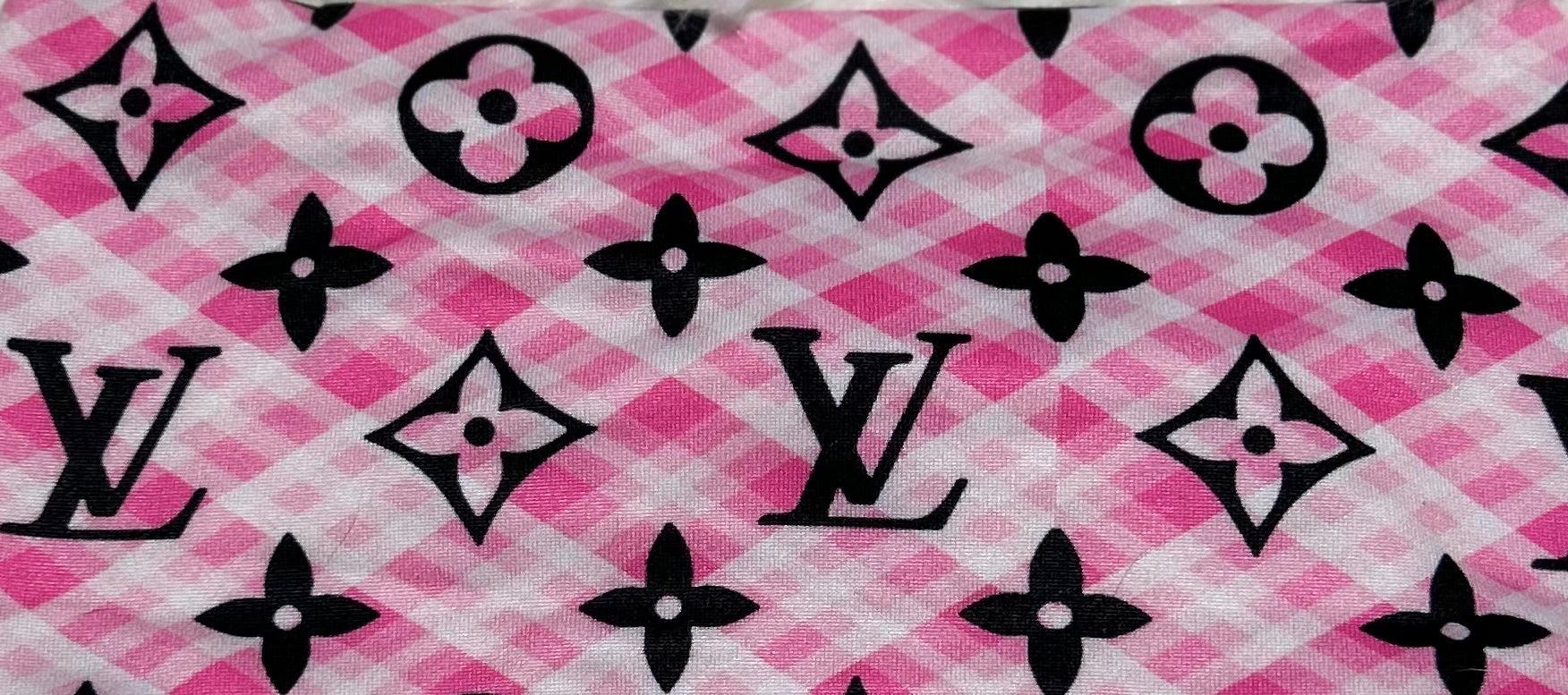 Pink Plaid LV Headband