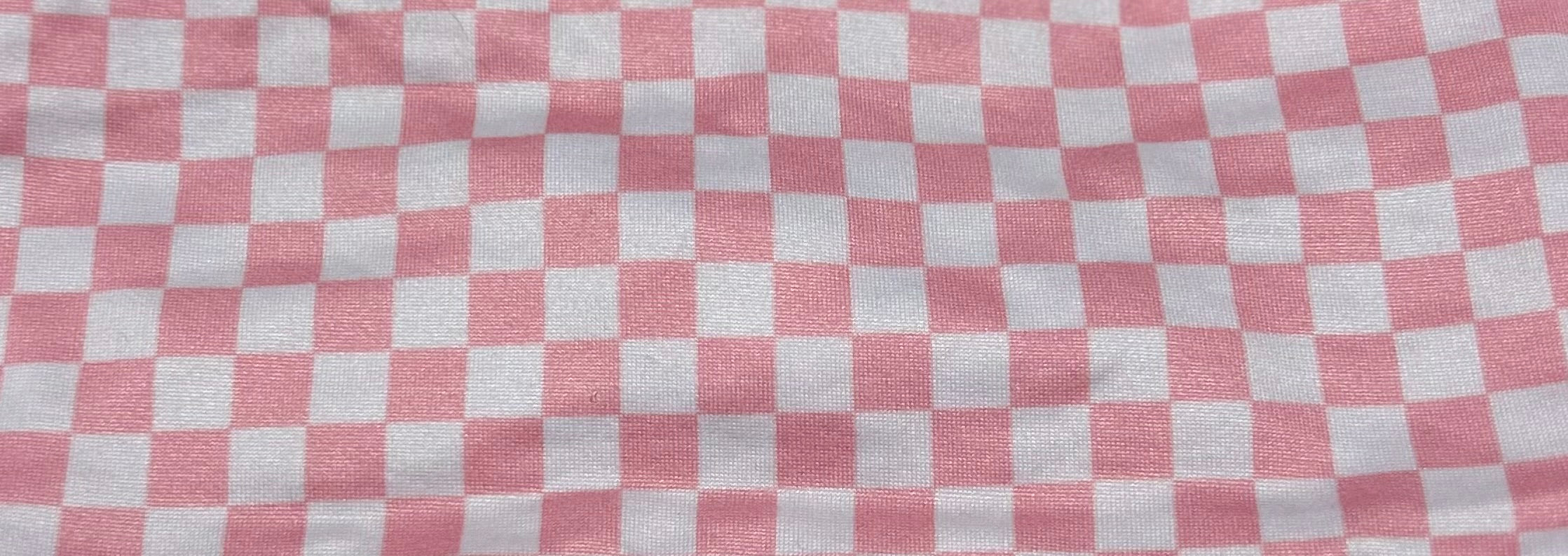 Light Pink and White Checker Print Headband