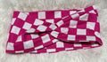 Pink and White Checker Print Headband