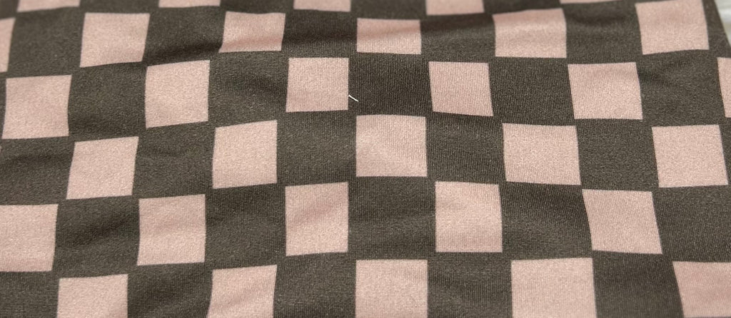 Peach and Olive Checker Print Headband