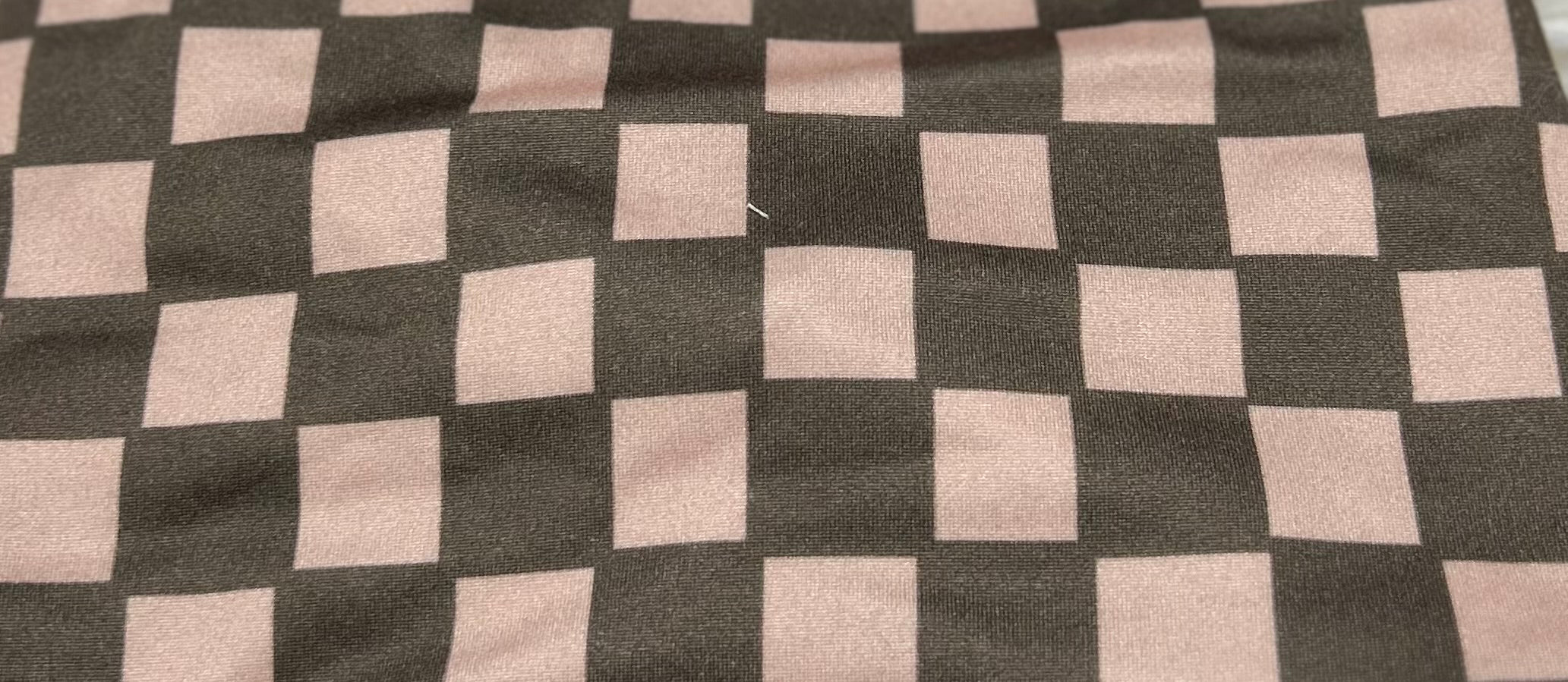 Peach and Olive Checker Print Headband