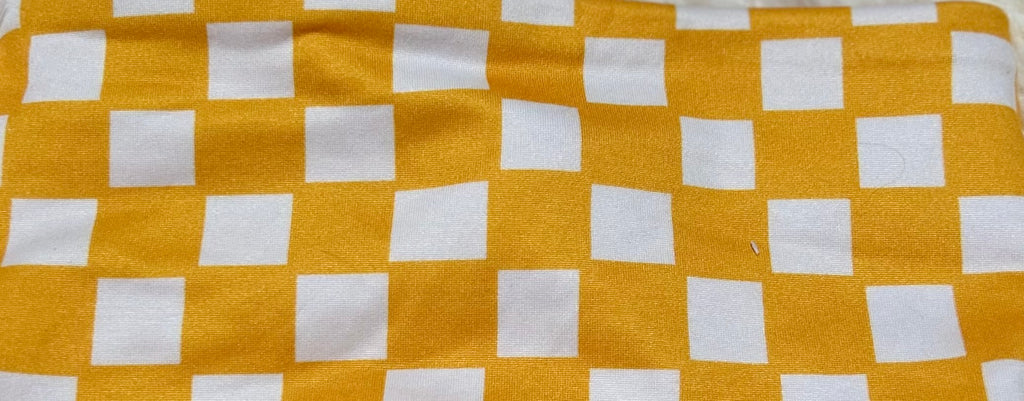 Mustard and White Checker Print Headband