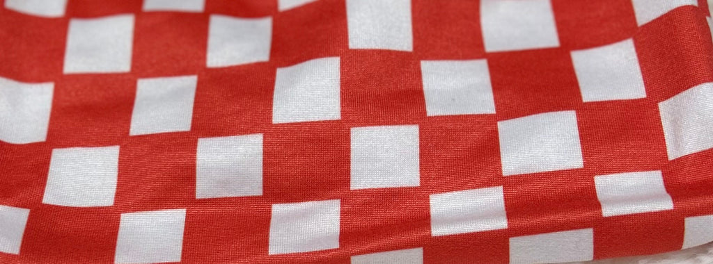 Salmon and White Checker Print Headband