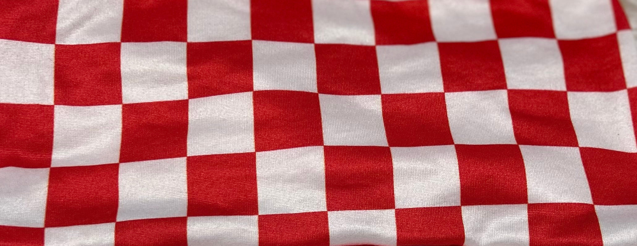 Red and White Checker Print Headband