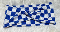 Royal Blue and White Checker Print Headband