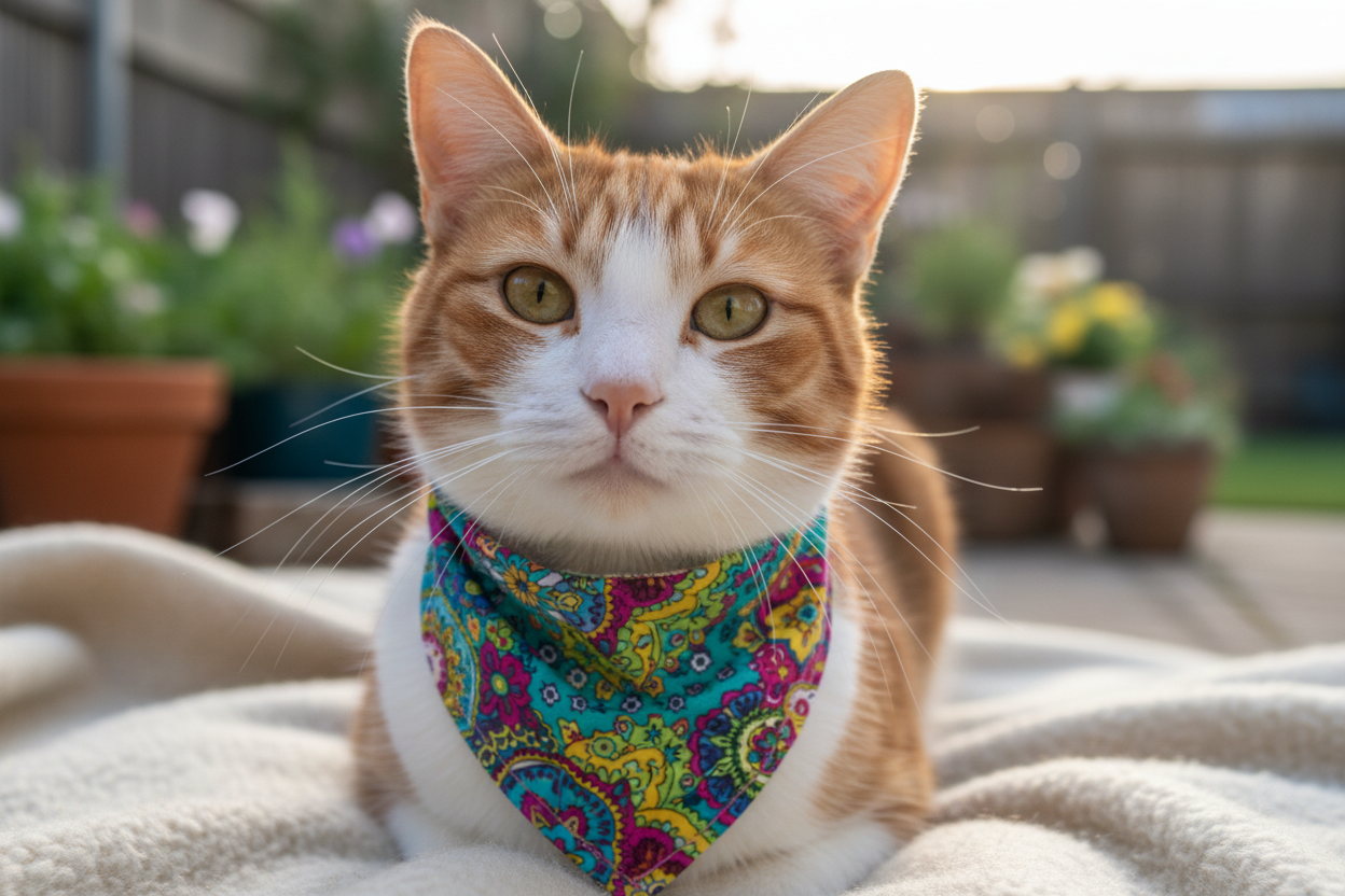 cat with bandana